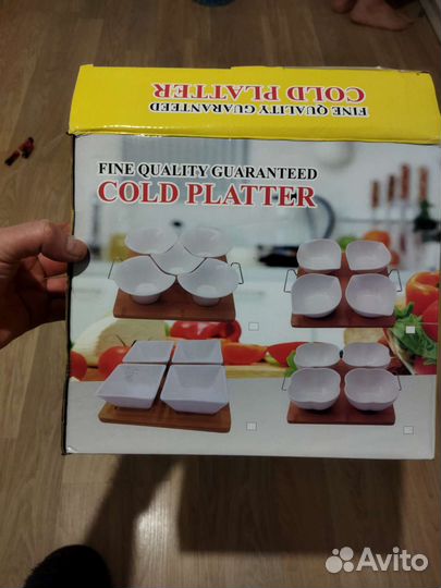 Набор салатников «Квадрат», 4 шт, на д.подставке