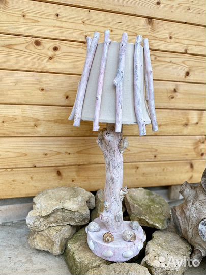 Светильник ночник из дерева Вишня, 55 см