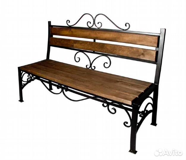 Кованая лавочка для сада