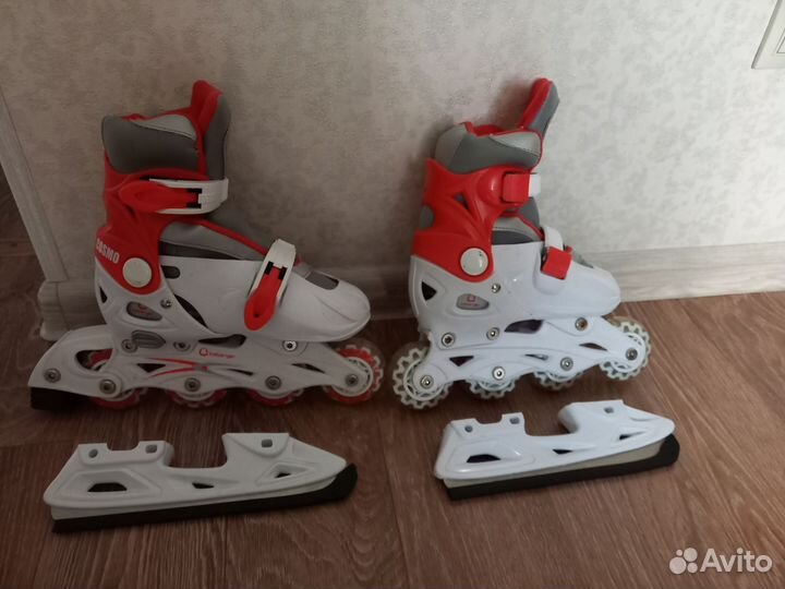 Раздвижные ролики,коньки детские. 2 в 1