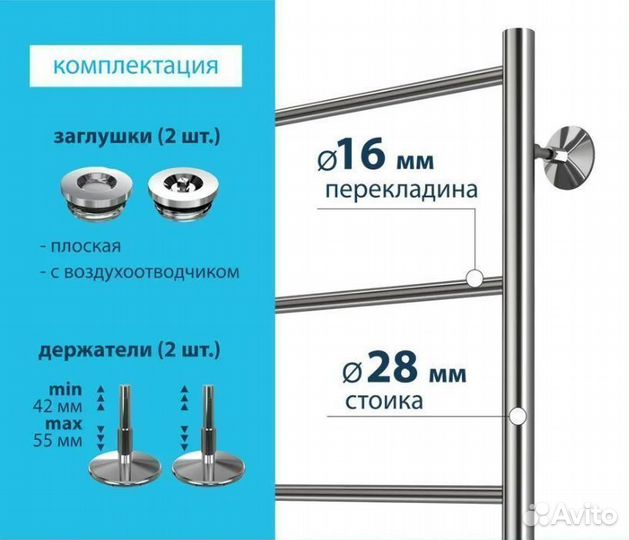 Полотенцесушитель Прямая водяной