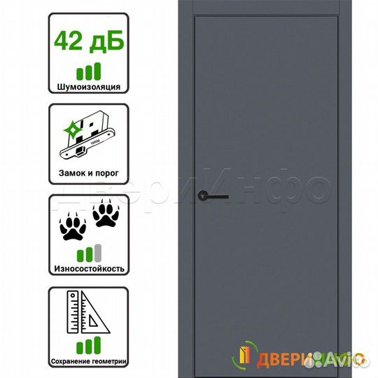 Дверь шумоизоляционная дл дг 500, 42 дБ, полотно 4