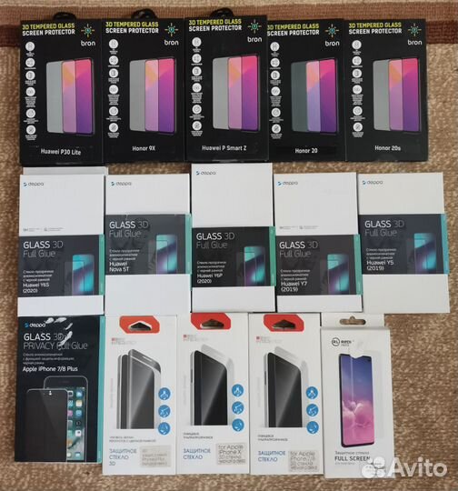 Защитные стекла Apple, Honor, Huawei, Samsung