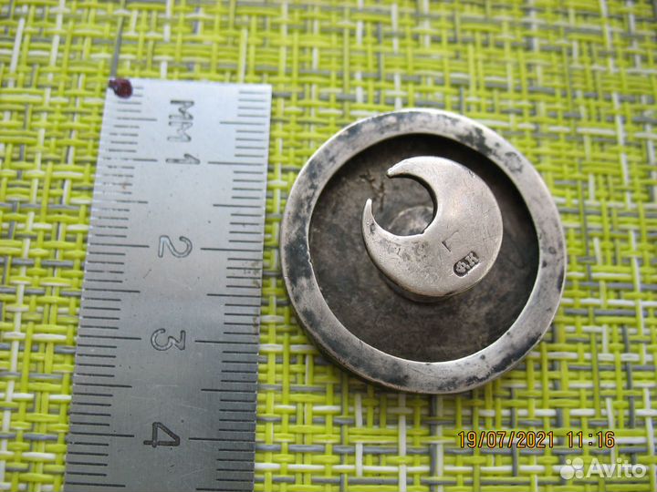 Брош- Запона. Подкова -на удачу серебро 84