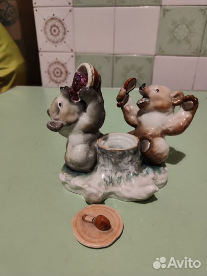 Чернильница СССР Мишки на привале