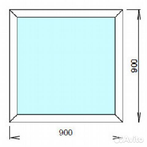 Окно глухое 900*900