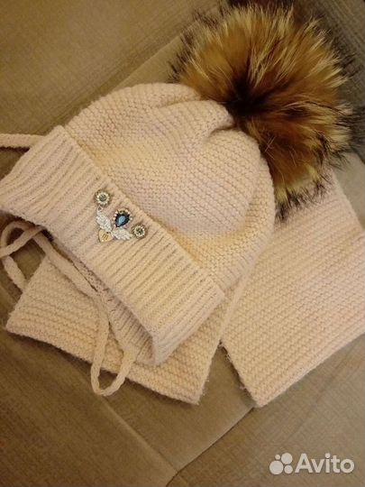 Комплект шапка и снуд для девочки