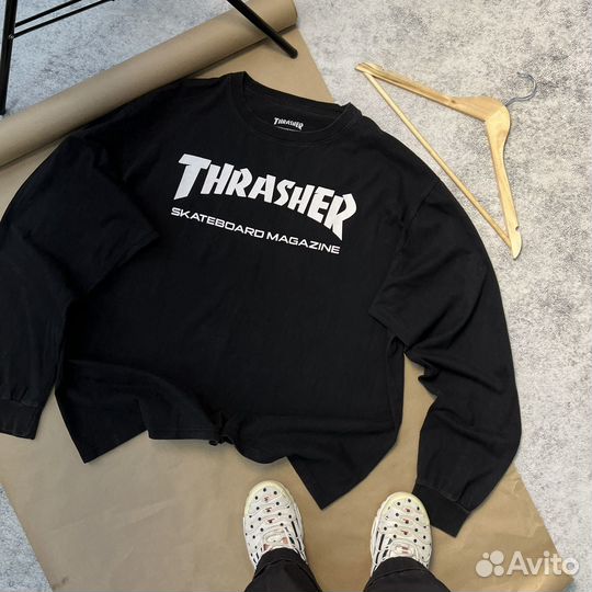 Лонгслив Thrasher Skateboarding y2k Off-white Rare