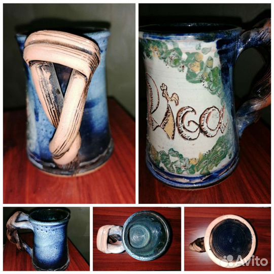 Пивная кружка riga глина бокал золотая бочка