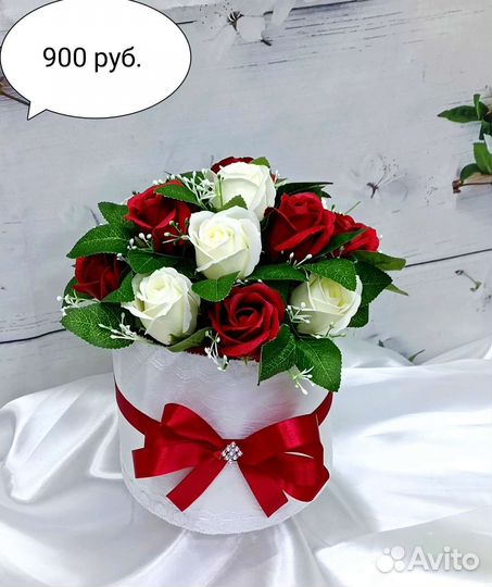 Композиции из мыльных роз