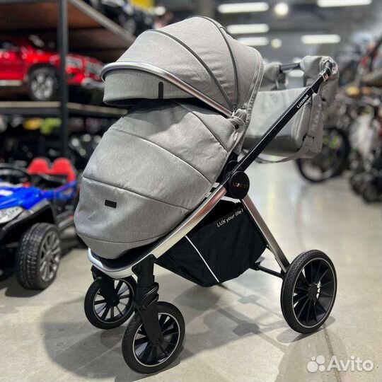 Коляска 3в1 модуль Новая (Светло серый Беж)