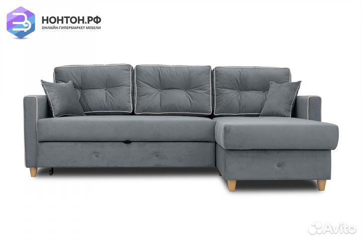 Диван угловой дельфин Айрин серый