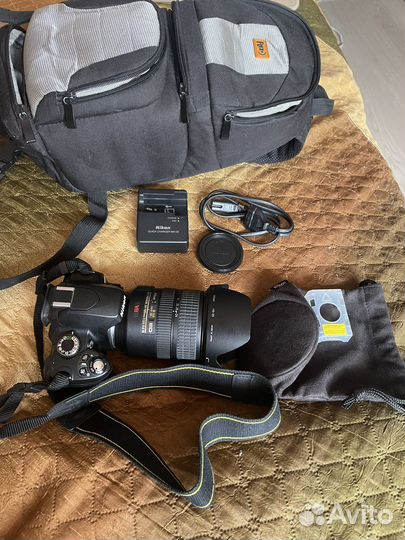 Зеркальный фотоаппарат nikon d60 с обьективом