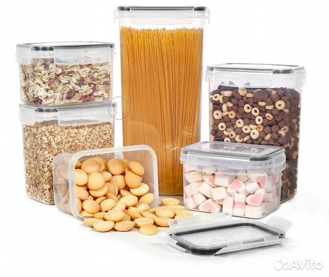 Набор контейнеров для круп, макарон с наклейками