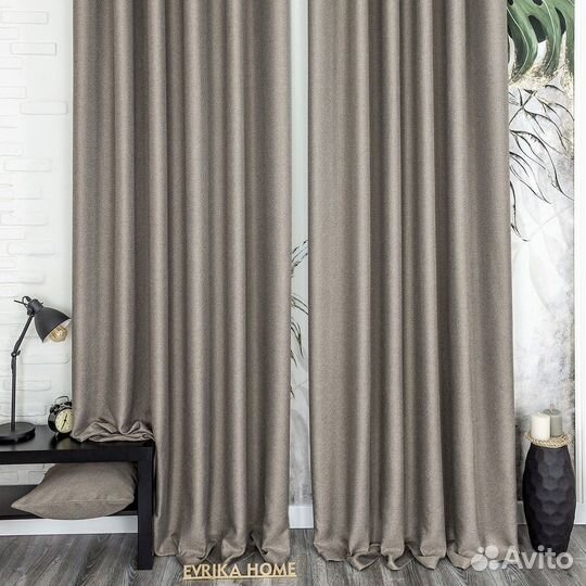 Портьеры рогожка Орфей Умбра шторы занавески