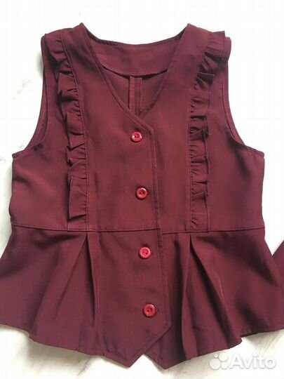 Комплект школьный для девочки размер 134 бордовый