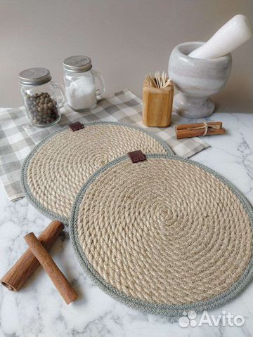 Салфетки подставки под горячее из джута