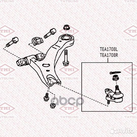 Опора шаровая toyota camry 06- нижн.прав. TEA17