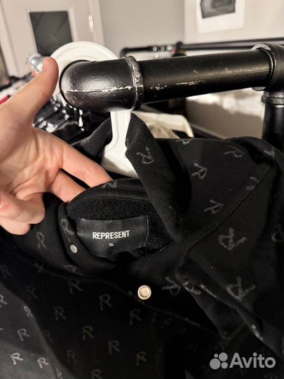 Худи Represent Logo Full Black Оригинал