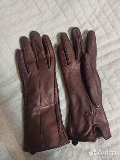 Перчатки женские кожаные новые