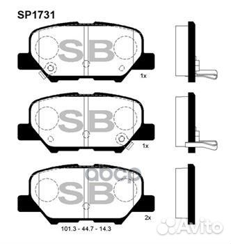 Колодки тормозные дисковые Mazda 6, Mitsubishi