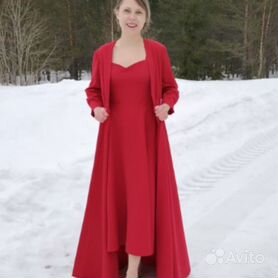 Вечерний, нарядный комплект:платье и накидка 42/44