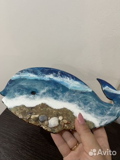 Картина панно из дерева кит