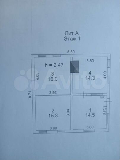 Дом 64 м² на участке 12 сот.