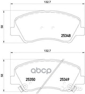 Колодки тормозные дисковые перед P18025 Brembo