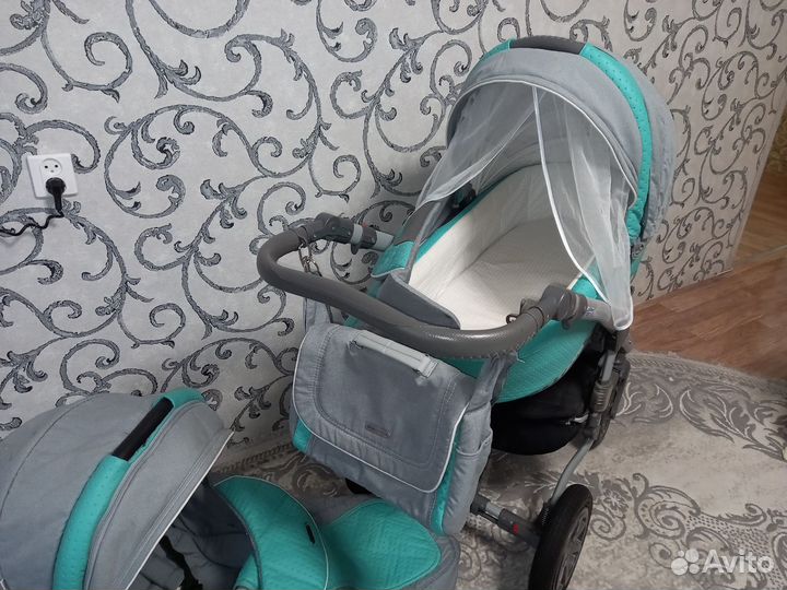 Коляска 2 в 1 эко кожа беби мобаил