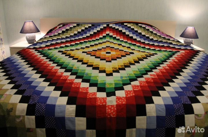 Лоскутное покрывало ручной работы