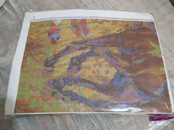 Схема для вышивания. Табун лошадей. Риолис