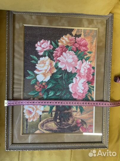 Вышивка крестом пионы