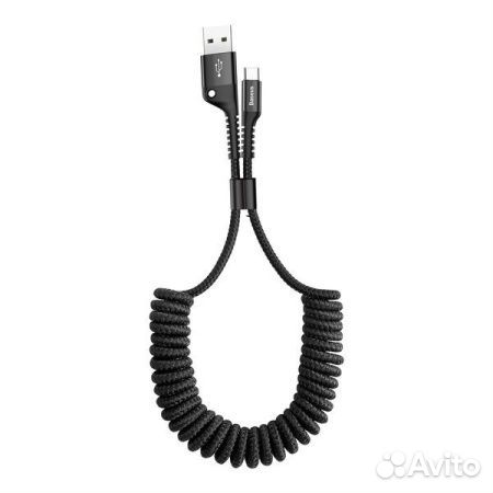 Кабель Baseus Fish-eye Spring Data Cable USB -Type