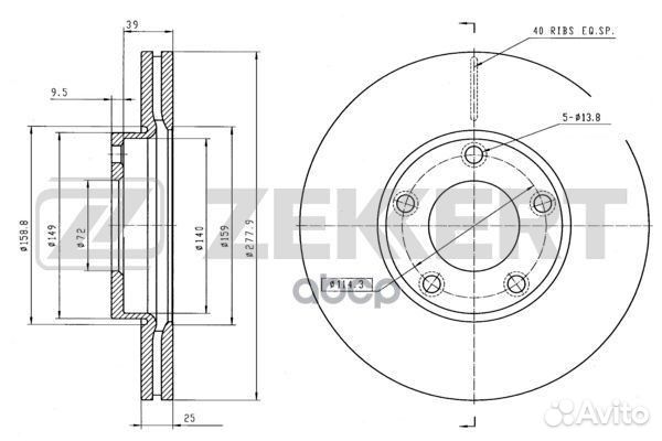 Диск торм. перед. Mazda 3 I II 03- 5 I II 05