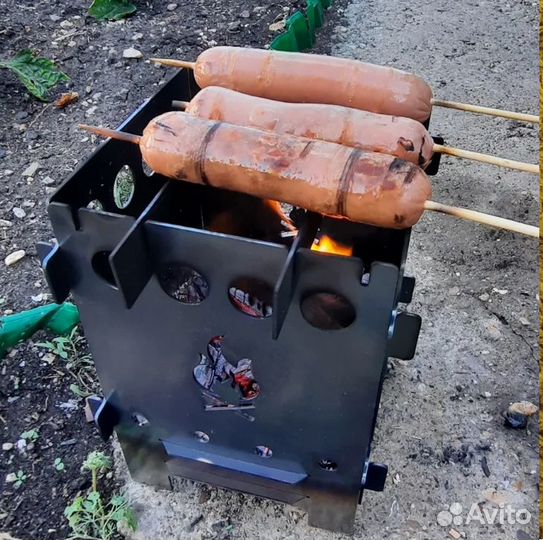 Мини печь походная разборная щепочница новая