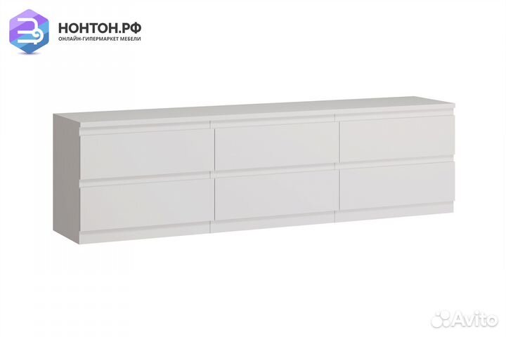 Тумба Кастор 6 ящиков белая