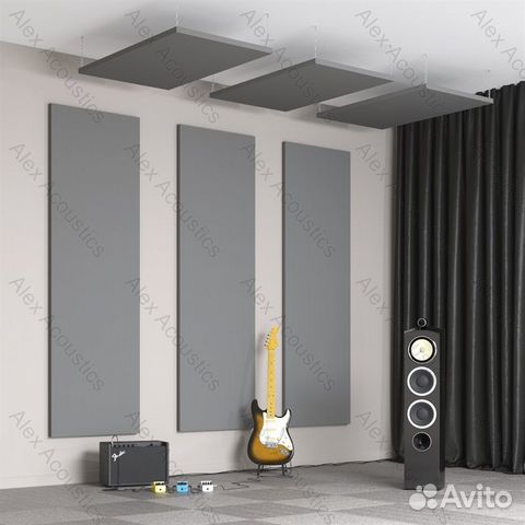 Акустическая панель для потолка cloud-A-slim Grey