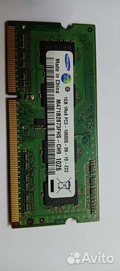 Память для ноутбука DDR3 samsung 1 Gb