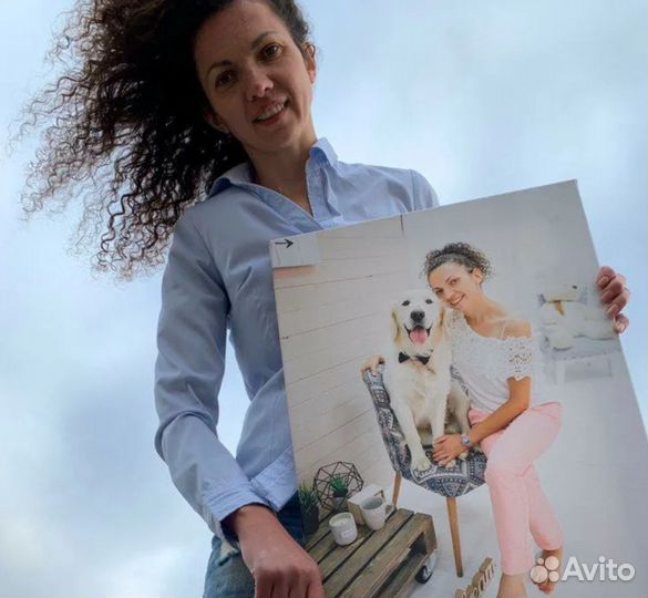 Портрет на холсте c фото