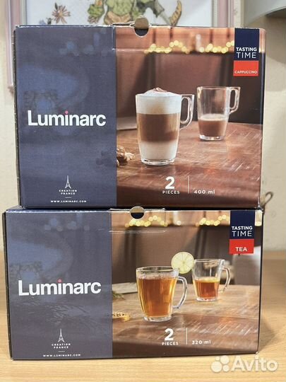 Кружки прозрачные стеклянные