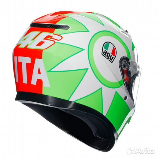 Agv K3 E2206 Rossi Mugello 2018 Мотошлем Зеленый