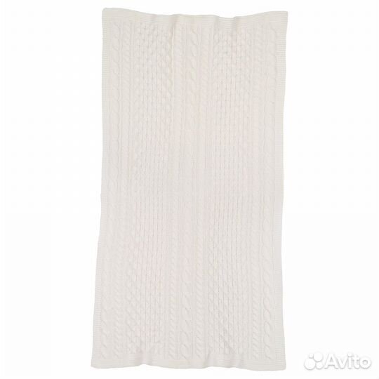 Плед, икеа, вязаный/белый с оттенком, новый