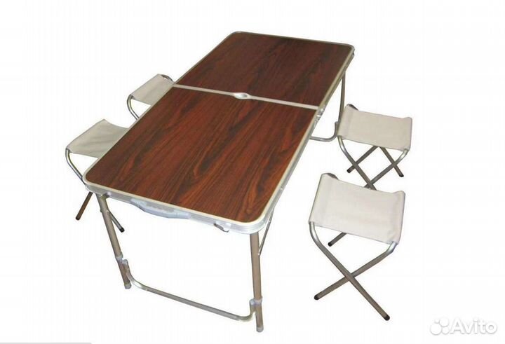 Раскладной стол и 4-стулья для пикника 60х120