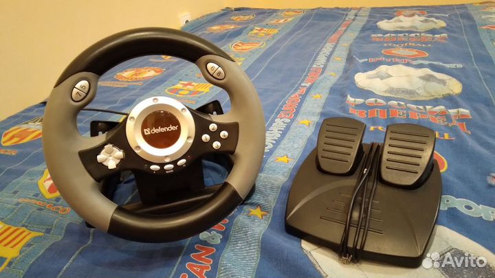 Игровой руль с педалями для пк