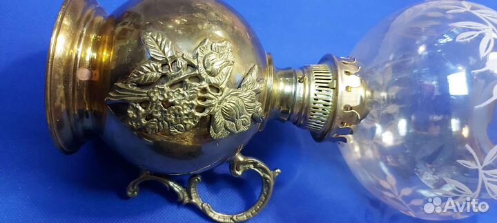 Антикварная Керосиновая лампа бронза