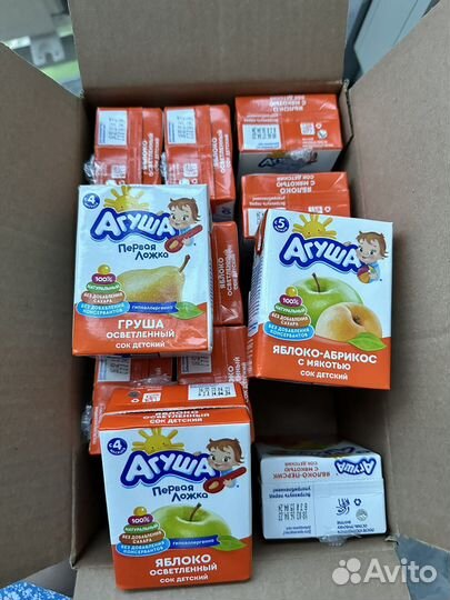 Агуша сок и фруктовое питание