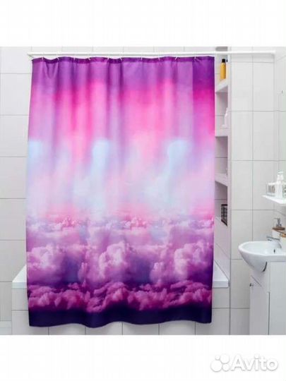 Штора для ванной новая из ткани