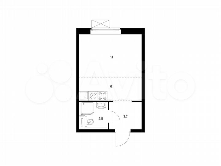 Квартира-студия, 23,2 м², 15/25 эт.