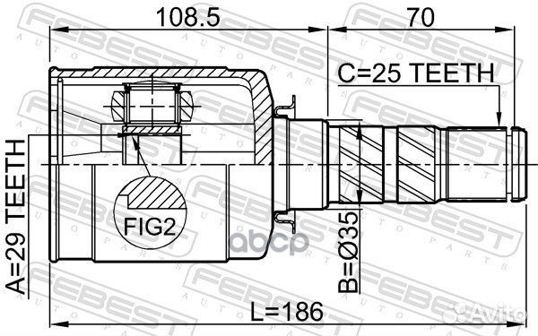 ШРУС внутренний 29x35x25 (subaru impreza G11 20